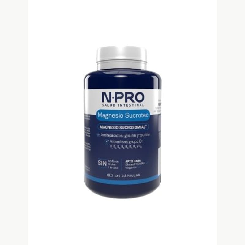 Envase de Magnesio Sucrotec 120 cápsulas, NPro