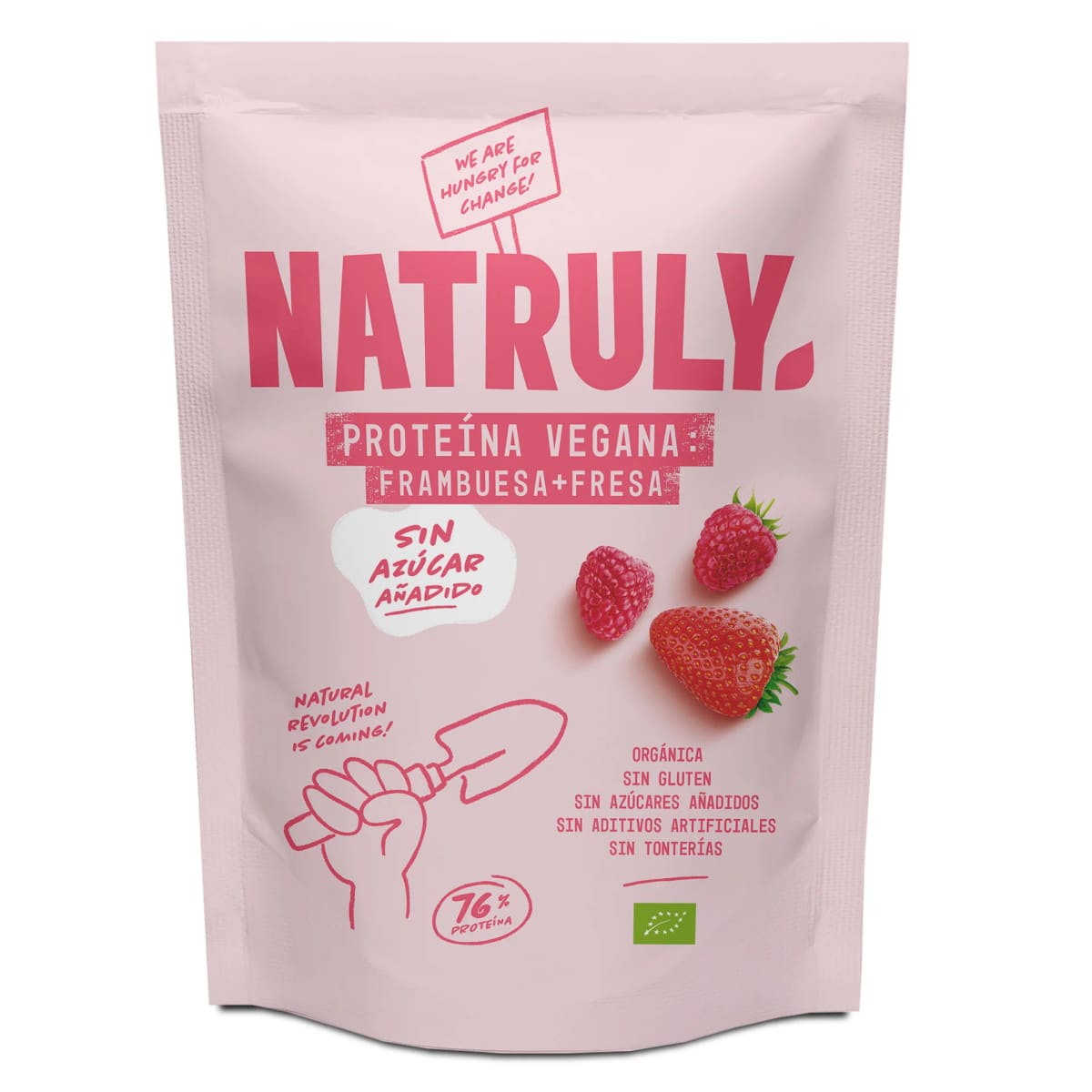 Envase de Proteína Vegana Frambuesa y Fresas, Natruly