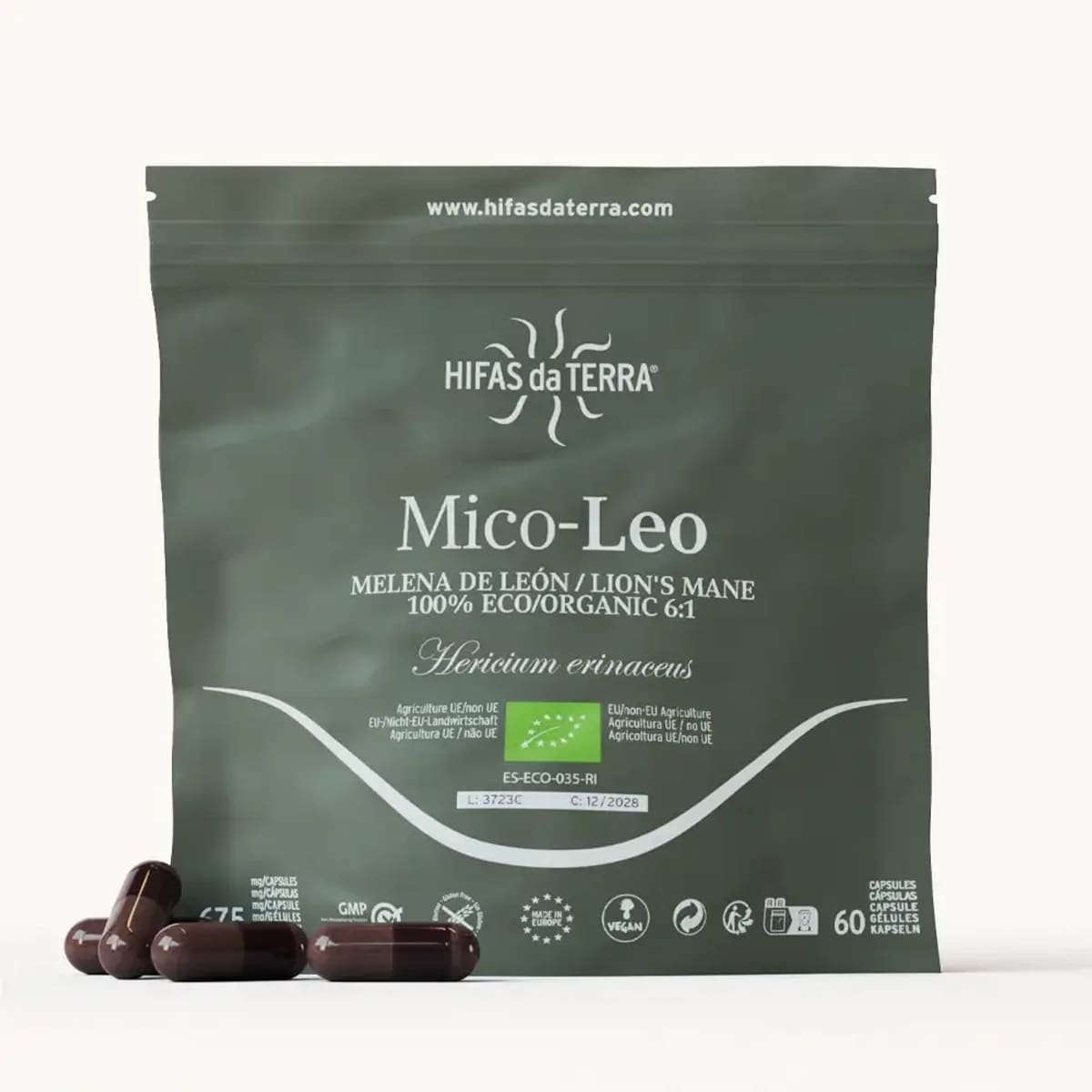 Envase de Refill Micoleo 60 cápsulas, Hifas da Terra