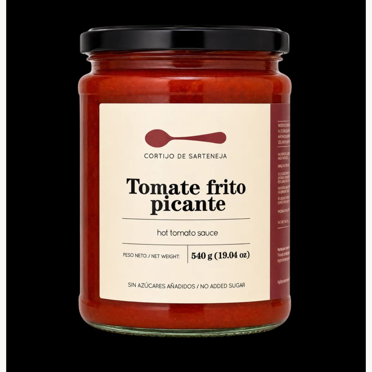 Envase de Tomate Frito Picante 540 g, Cortijo de Sarteneja